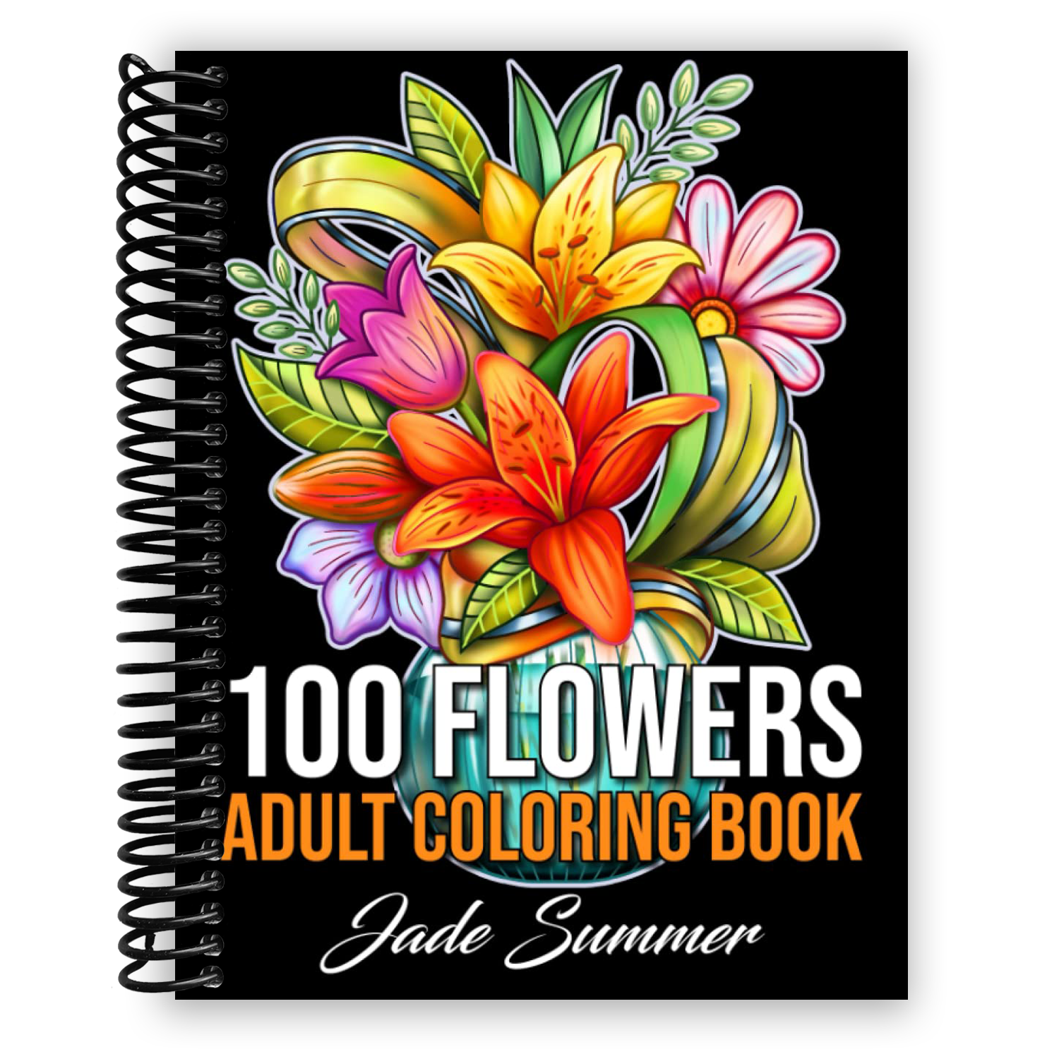 100 Flowers: An Adult Coloring Book (Spiral Bound)