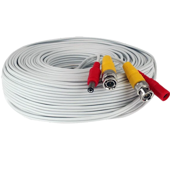 100 Foot Combo Cctv Coaxial White Cable
