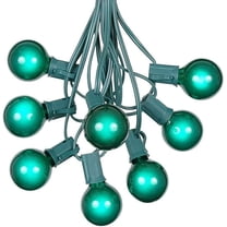 100 Foot G40 Outdoor Patio String Lights with 125 Green Globe Bulbs – Indoor Outdoor String Lights – Market Bistro Café Hanging String Lights – C7/E12 Base - Green Wire