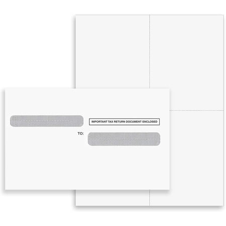 100 Forms with 100 Envelopes Set of W-2 4-Up Employee Tax Forms,"Instructions on Back" for 2024, for Laser/Inkjet Printer. Compatible with QuickBooks and Accounting Software