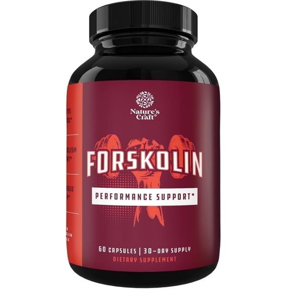 100% Pure Forskolin Extract Supplement - with Potent Coleus Forskohlii 500 mg per Serving for Enhanced Energy for Adults - Plant-Based Energy Supplements for Women and Men - 60ct