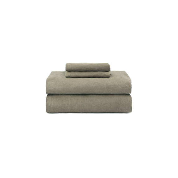 100% French Linen Sheet Set - Full - Moss | BOKSER HOME
