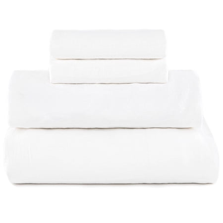 100% French Linen Sheet Set - Twin - White | BOKSER HOME