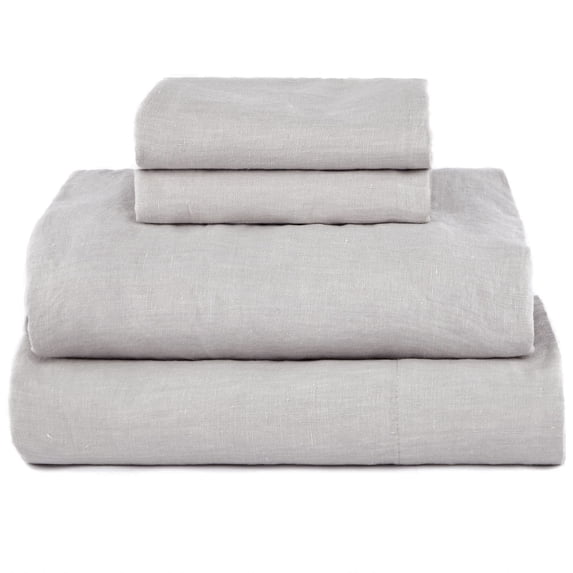 100% French Linen Sheet Set - Twin XL - Pebble Heather | BOKSER HOME