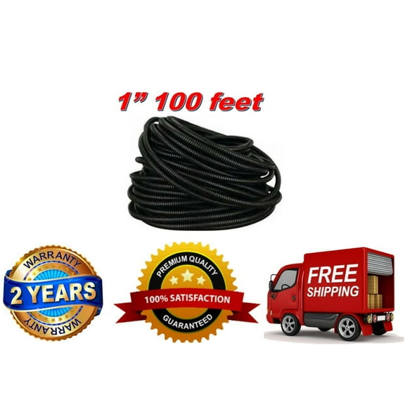 100 Ft 1" Split Wire Loom Conduit Polyethylene Black Tubing Sleeve Tube
