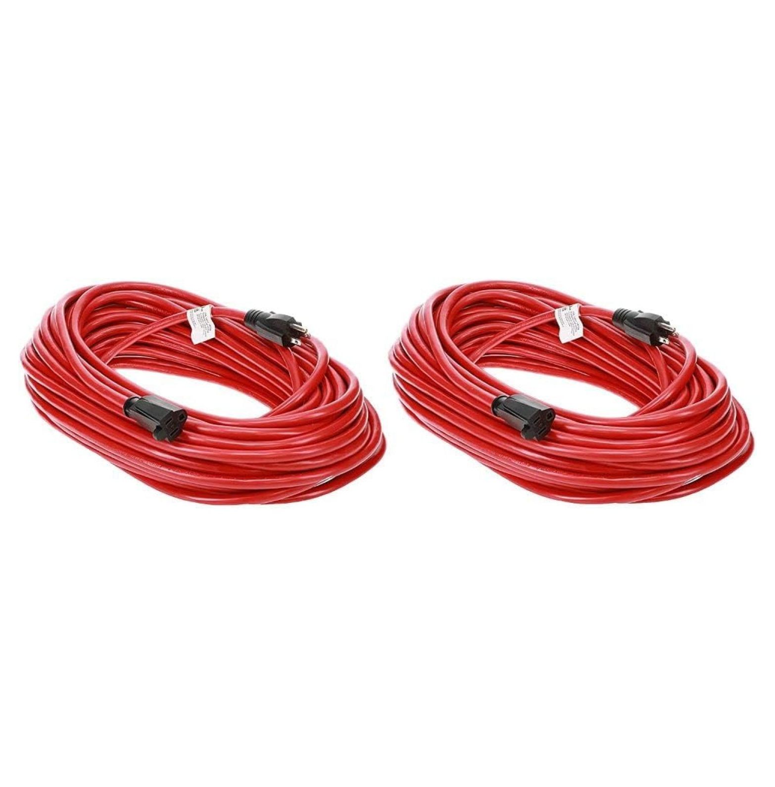 100 Ft 12/3 SJTW Red, 2Pack Heavy Duty Outdoor Extension Cord 3