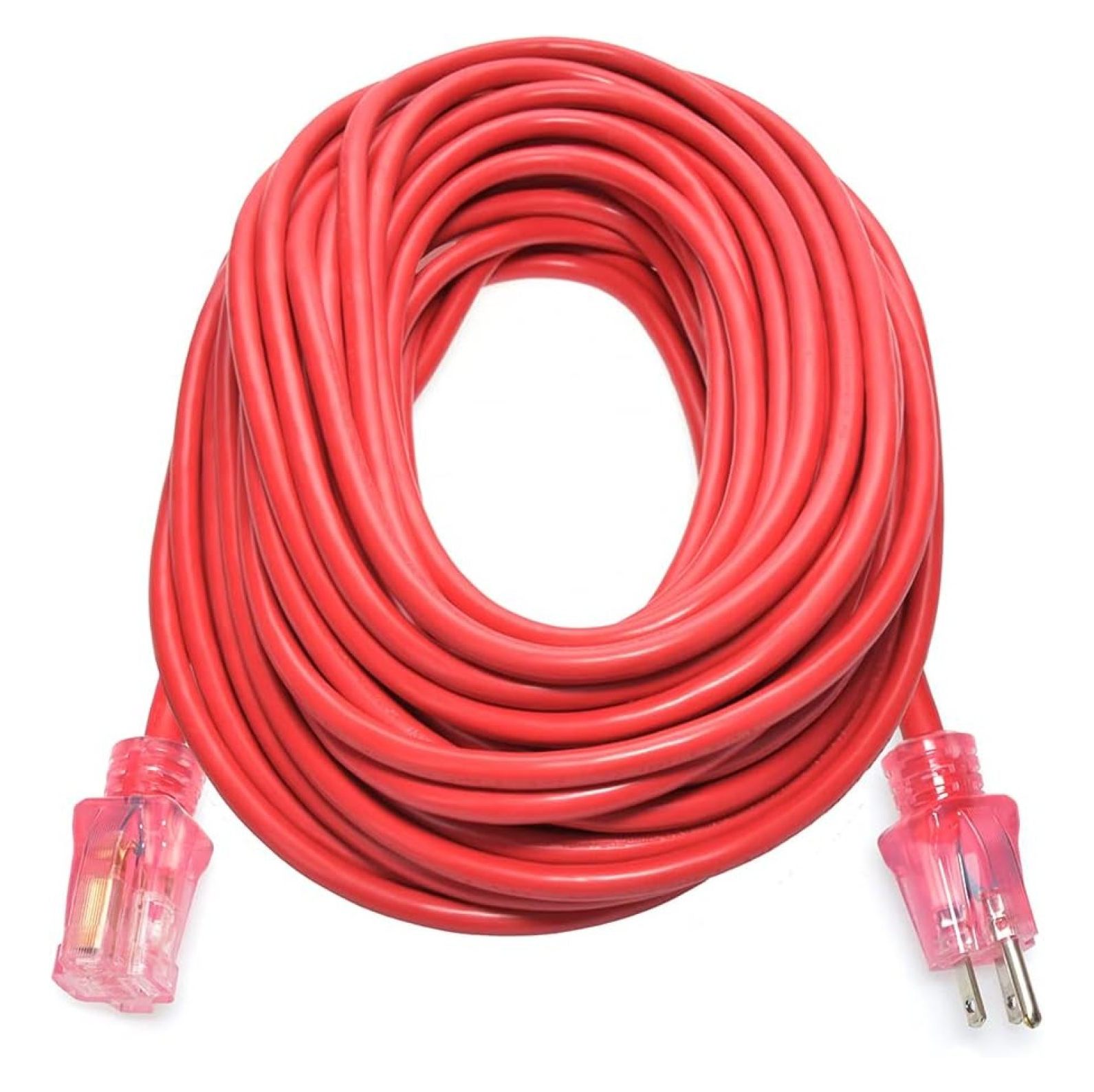 100 Ft 12/3 SJTW Red, 2Pack Premium Outdoor Extension Cord 3 Prong