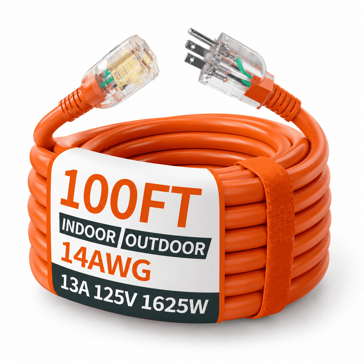 Slippers Heavy 100 Ft 14 Gauge Extension Cord Heavy Duty Orange - Walmart.com