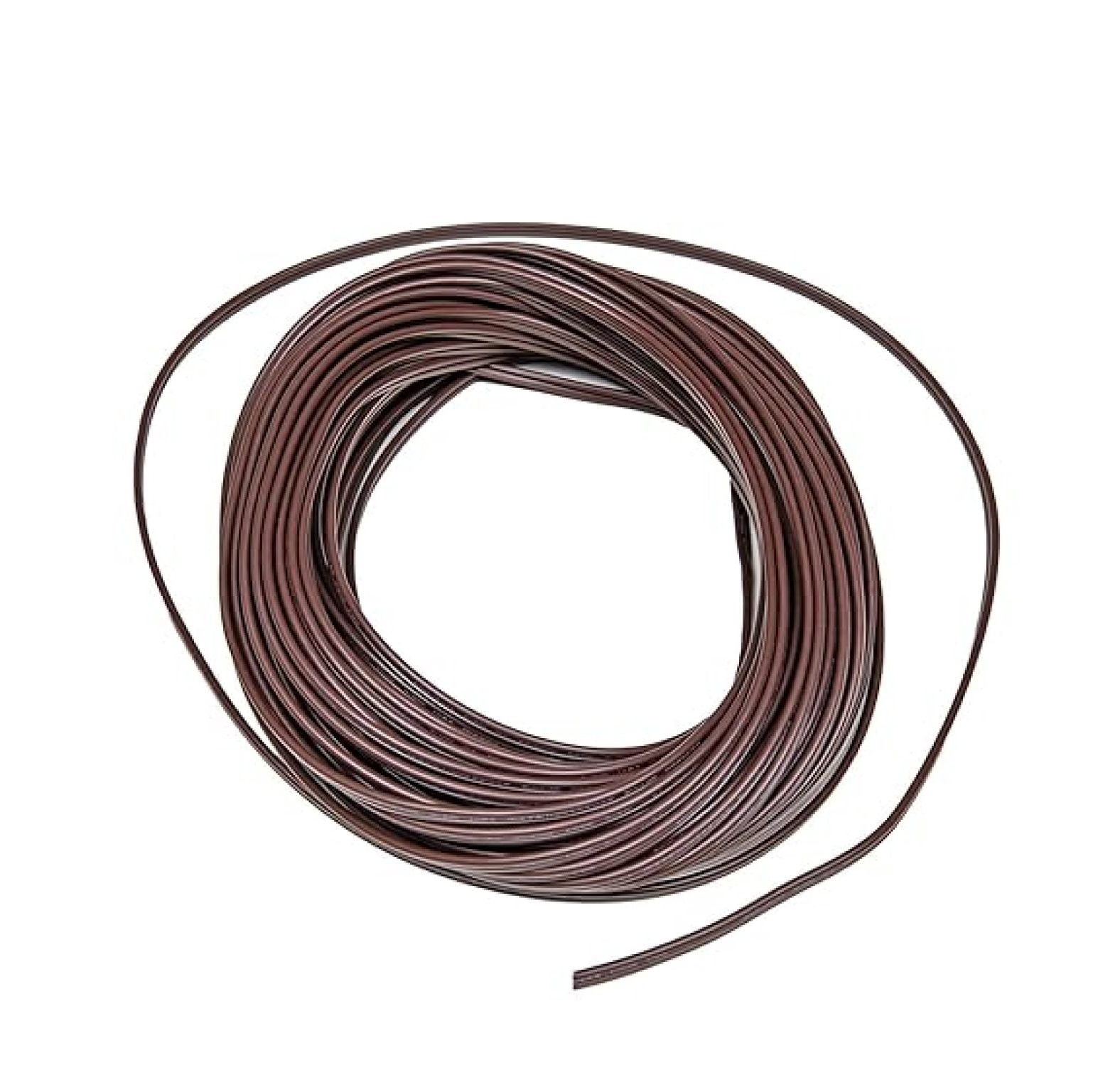 100 Ft Brown SPT-1 Wire, Gauge 2-Conductor Zip Cord SPT-1, Ul Listed, Max 8a 960w