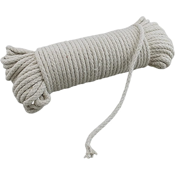 100 Ft Heavy Duty Braided Cotton Rope Clothesline Approximately #6 1/4" 6 mm Multi Purpose Home Boat Camping