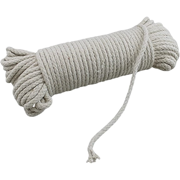 118 Ft Heavy Duty Braided Cotton Rope Clothesline Approximately #6 1/4" 6 mm Multi Purpose Home Boat Camping