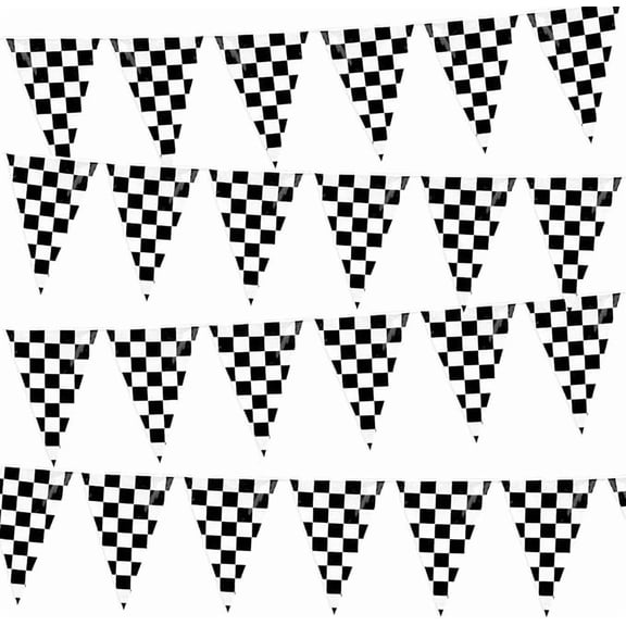100 Ft Pennant Banner Checkered Racing Triangle Flag