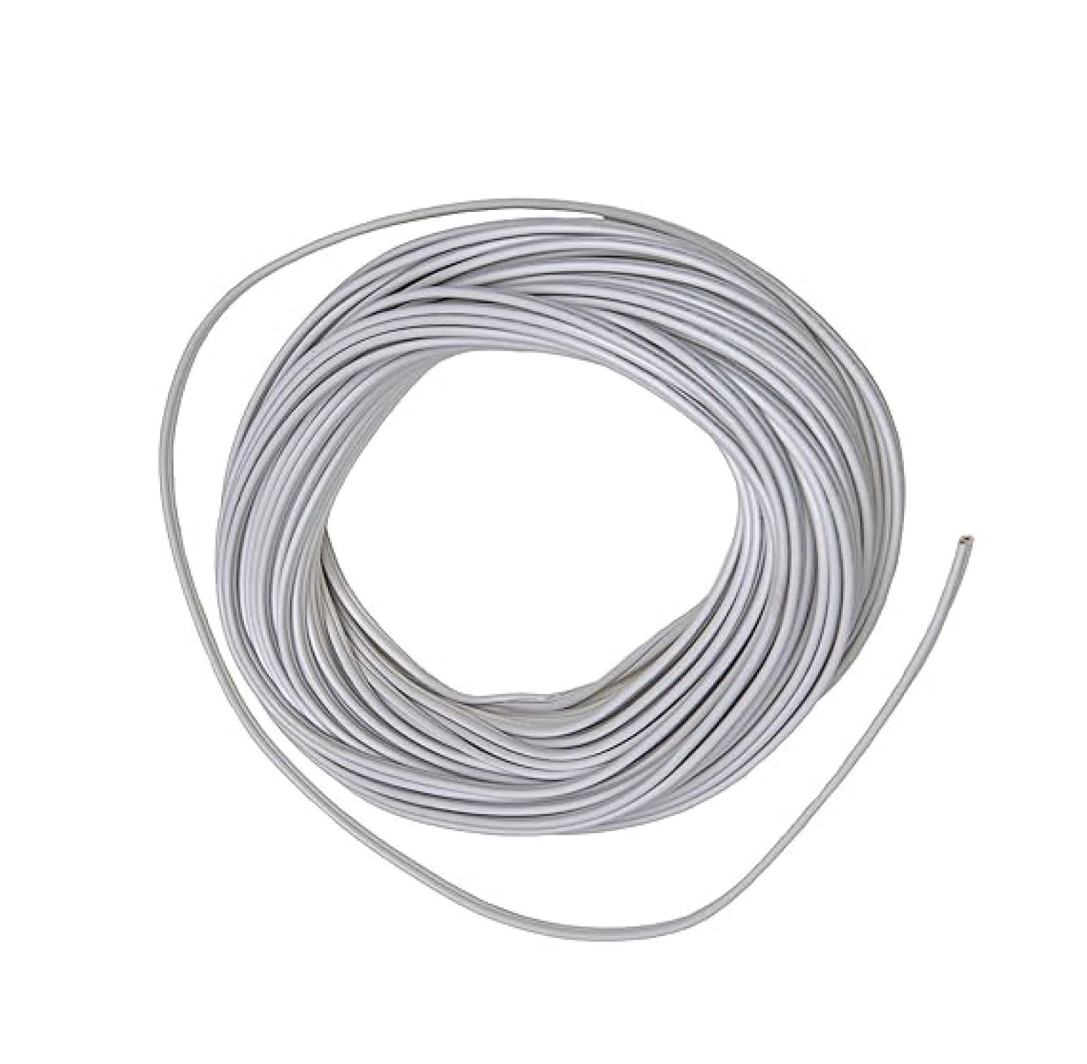 100 Ft White SPT-2 Wire, 18 Gauge 2-Conductor Zip Cord SPT-2, Ul Listed, Max 10a 1200w