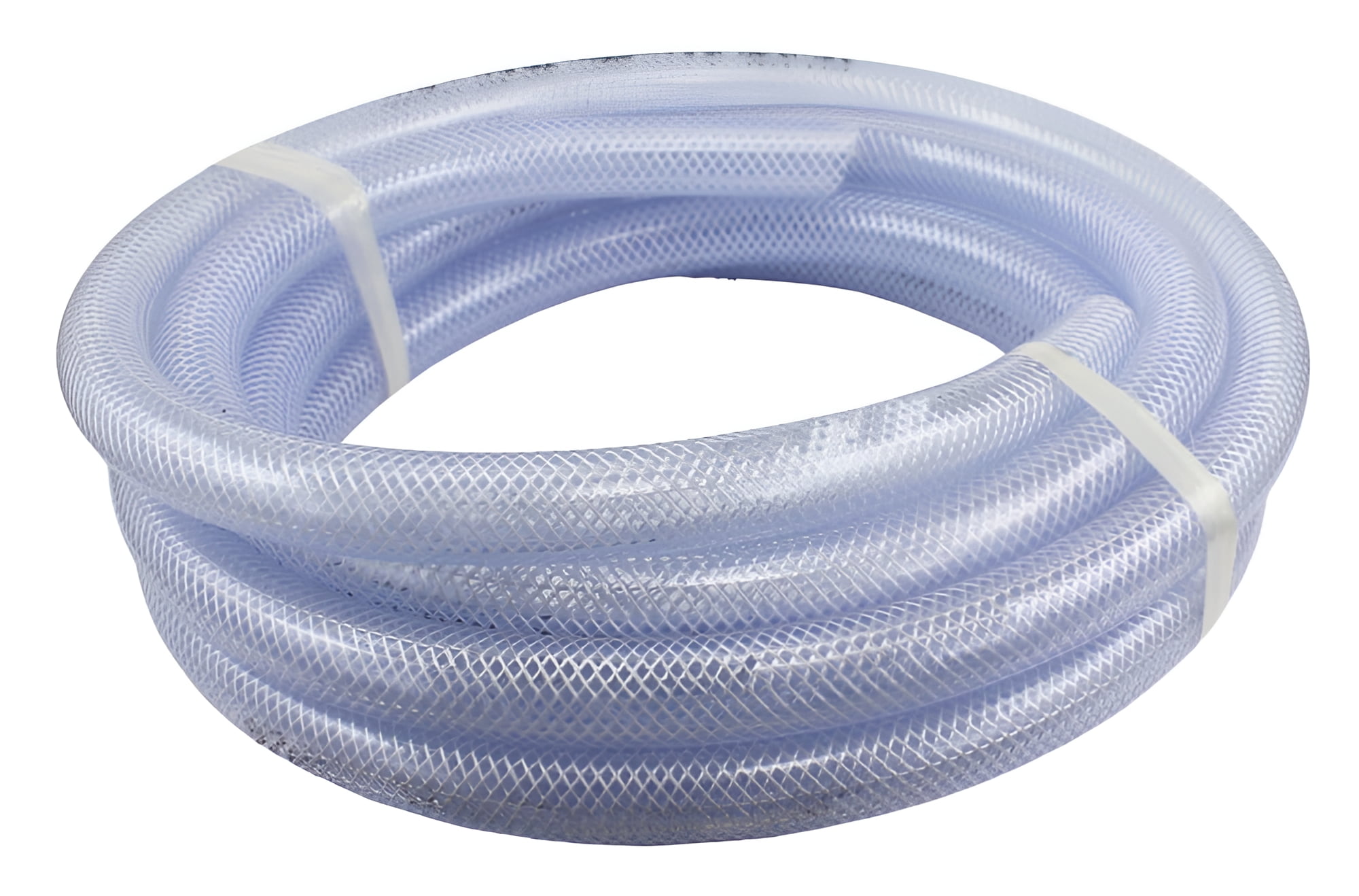 100 Ft x 3/8" ID High Pressure Braided Clear Flexible PVC Tubing Heavy Duty UV Chemical Resistant Vinyl Hose