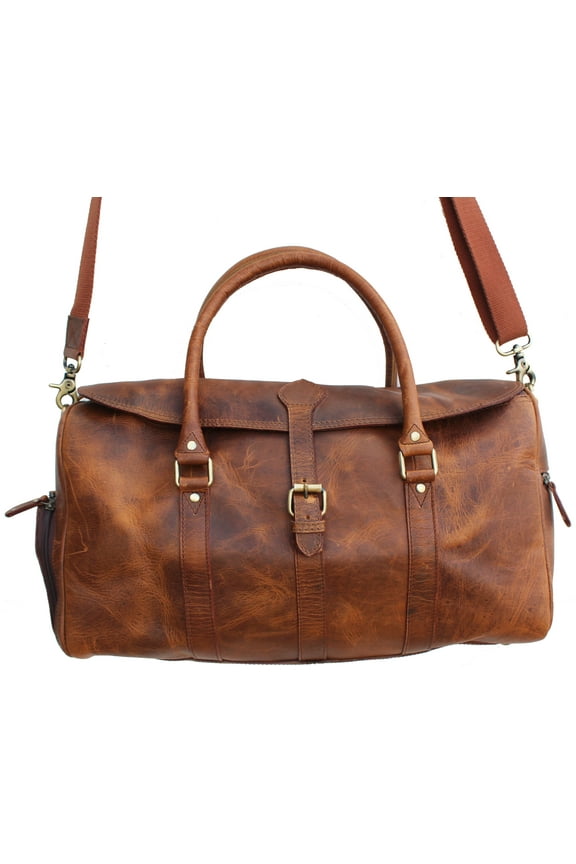 100% Full Grain Vintage Distressed Leather Sports Bag Travel Weekender Bag Duffle 18RT03S