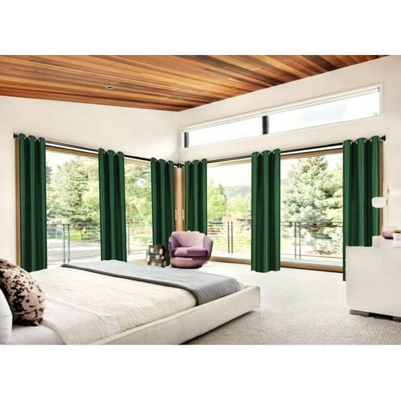 100% Full Room Darkening Color Hunter 1 Pair k86 100% Blackout Grommet Top Curtain for Bedroom Window Door Room Home Décor 95" Long