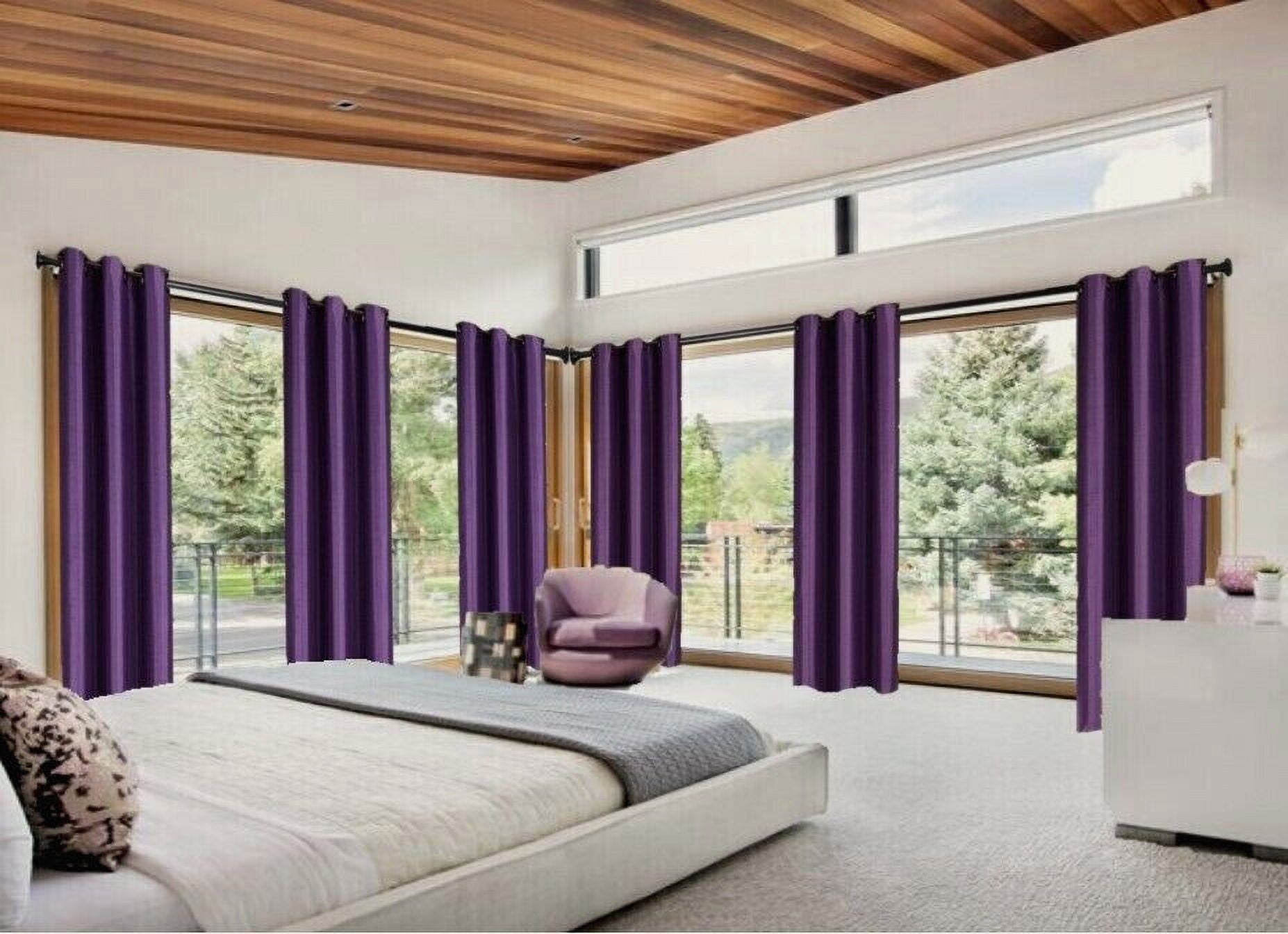 100% Full Room Darkening Color Plum 1 Pair k86 100% Blackout Grommet Top Curtain for Bedroom Window Door Room Home Décor 95" Long