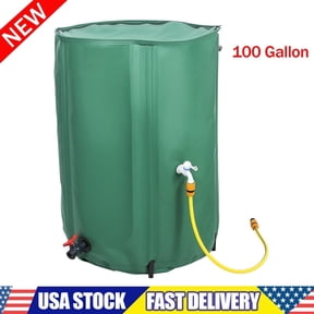 100 Gallon Collapsible Rain Barrel Water Storage Containers - Portable Rainwater Collect System Water Tank to Collect Rainwater from Gutter Downspout Water Catcher with Spigots,FilterOverflow Kits