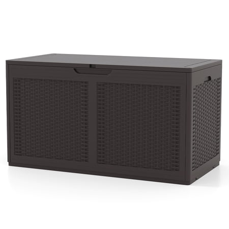 100 Gallon Outdoor Deck Box Storage Bench with Waterproof Lid for Patio Garden Storage