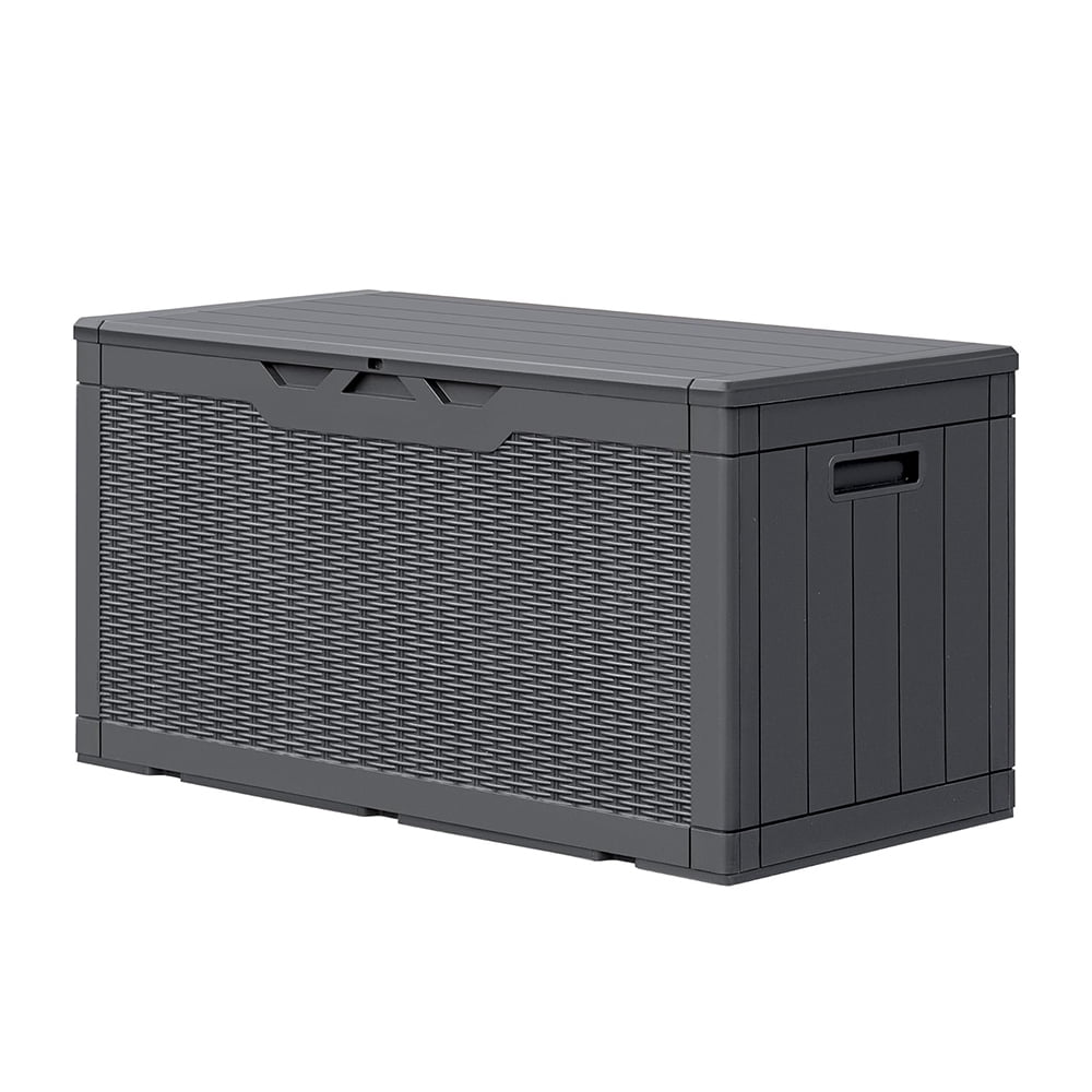 100 Gallon Outdoor Large Storage Box, Retro Resin Deck Box, Lockable ...