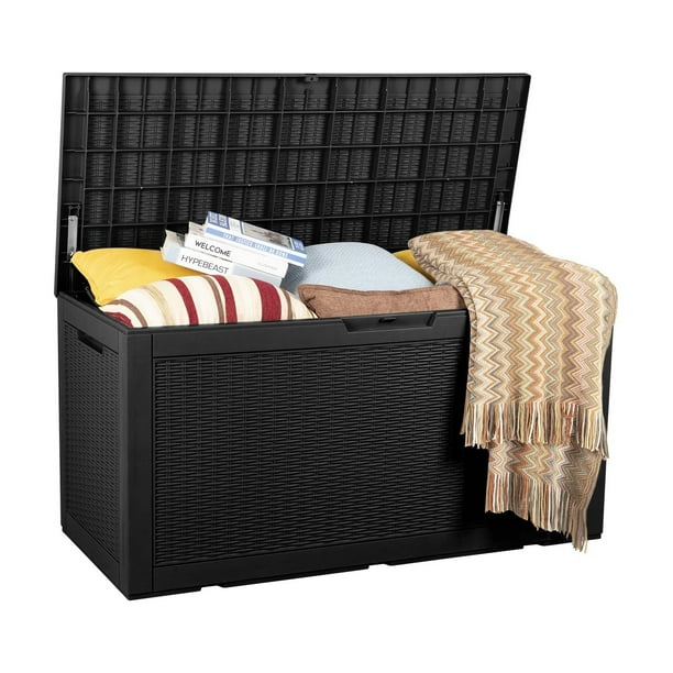 100 Gallon Outdoor Storage Box Waterproof Deck Box Resin Patio Storage