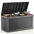 thumbnail image 1 of Easy Up 100 Gallon Resin Deck Box, Lockable Patio Outdoor Storage Box for Furniture, Garden Tools and Tools Storage, Waterproof Outside Storage Boxes, 1 of 7