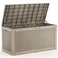 thumbnail image 1 of Easy Up100 Gallon Resin Deck Box, Lockable Patio Outdoor Storage Box for Furniture, Garden Tools and Tools Storage, Waterproof Outside Storage Boxes, 1 of 7