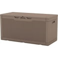 100 Gallon Resin Deck Box Waterproof Large Outdoor Storage Box with