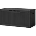 100 Gallon Resin Deck Box with cushion Waterproof Large Outdoor Storage