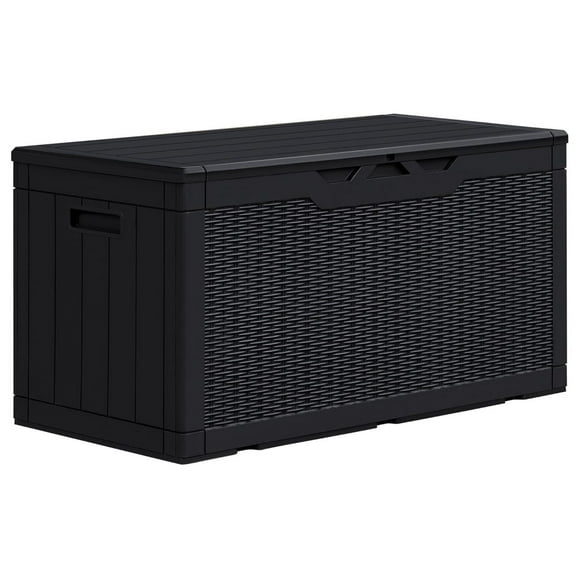 100 Gallon Resin ,Outdoor Large Storage Box,Weatherproof and UV Resistant,Lockable Storage Container for Patio Furniture,Garden Tools,Pool Supplies (Black)