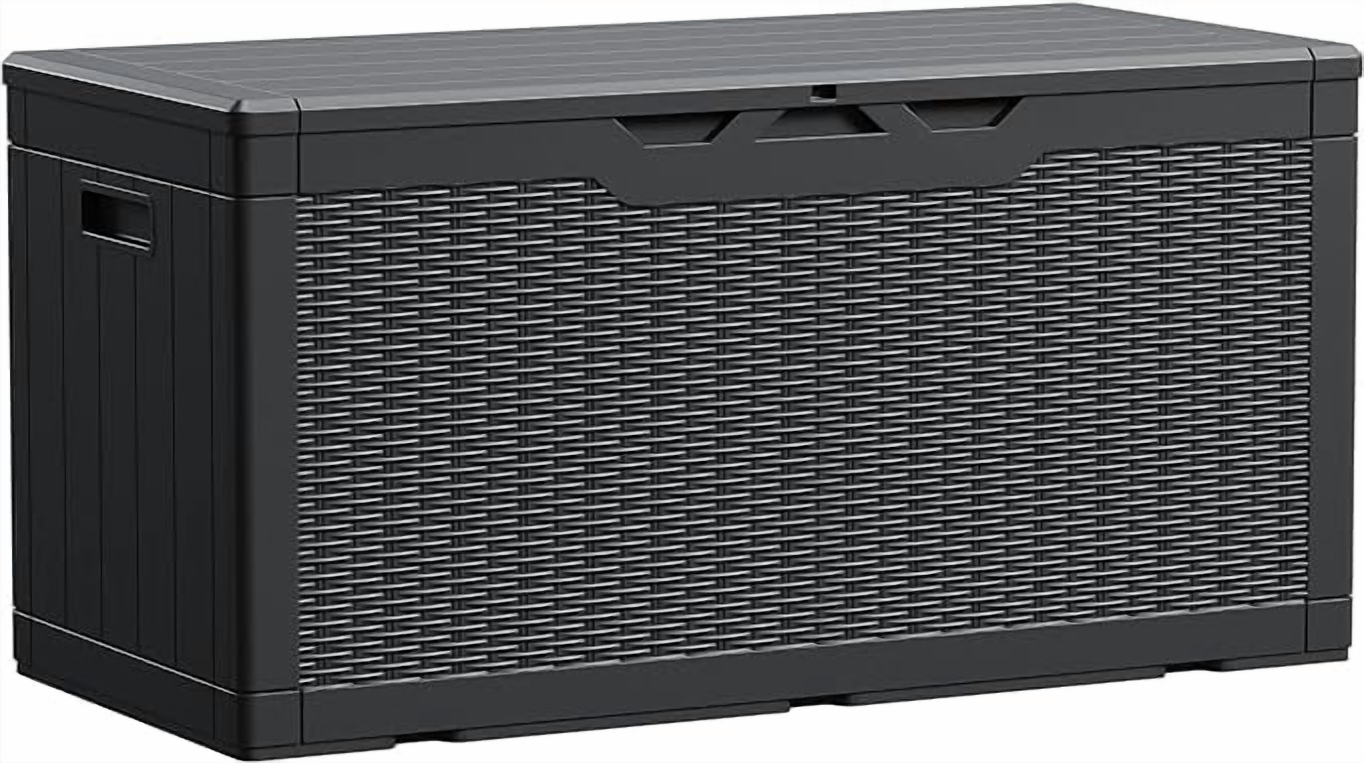 100 Gallon Waterproof Large Resin Deck Box Indoor Outdoor Lockable ...