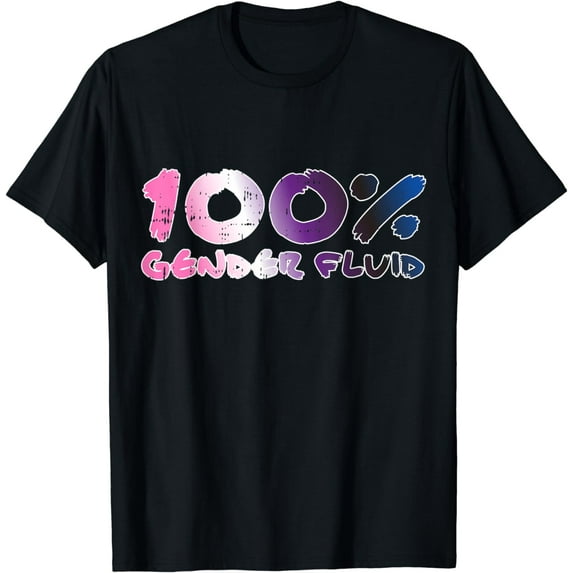 100% Genderfluid Pride Flag Proud LGBTQ Cool LGBT Ally Gift T-Shirt