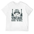 thumbnail image 1 of 100% Genuine Classic Vintage Rock 'N Roll Guitar Rock Music T-Shirt White 4X-Large, 1 of 5
