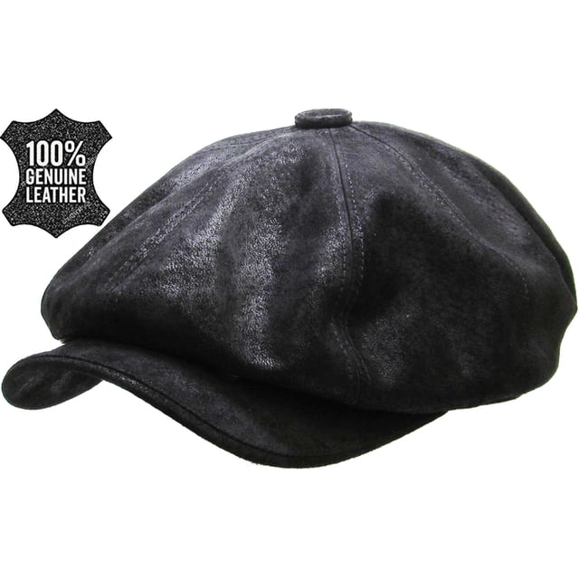 Genuine Leather Black Hat One Size Fits All Emstate By Winner Caps Genuine Leather One Size Fits All | eBay main image 2
