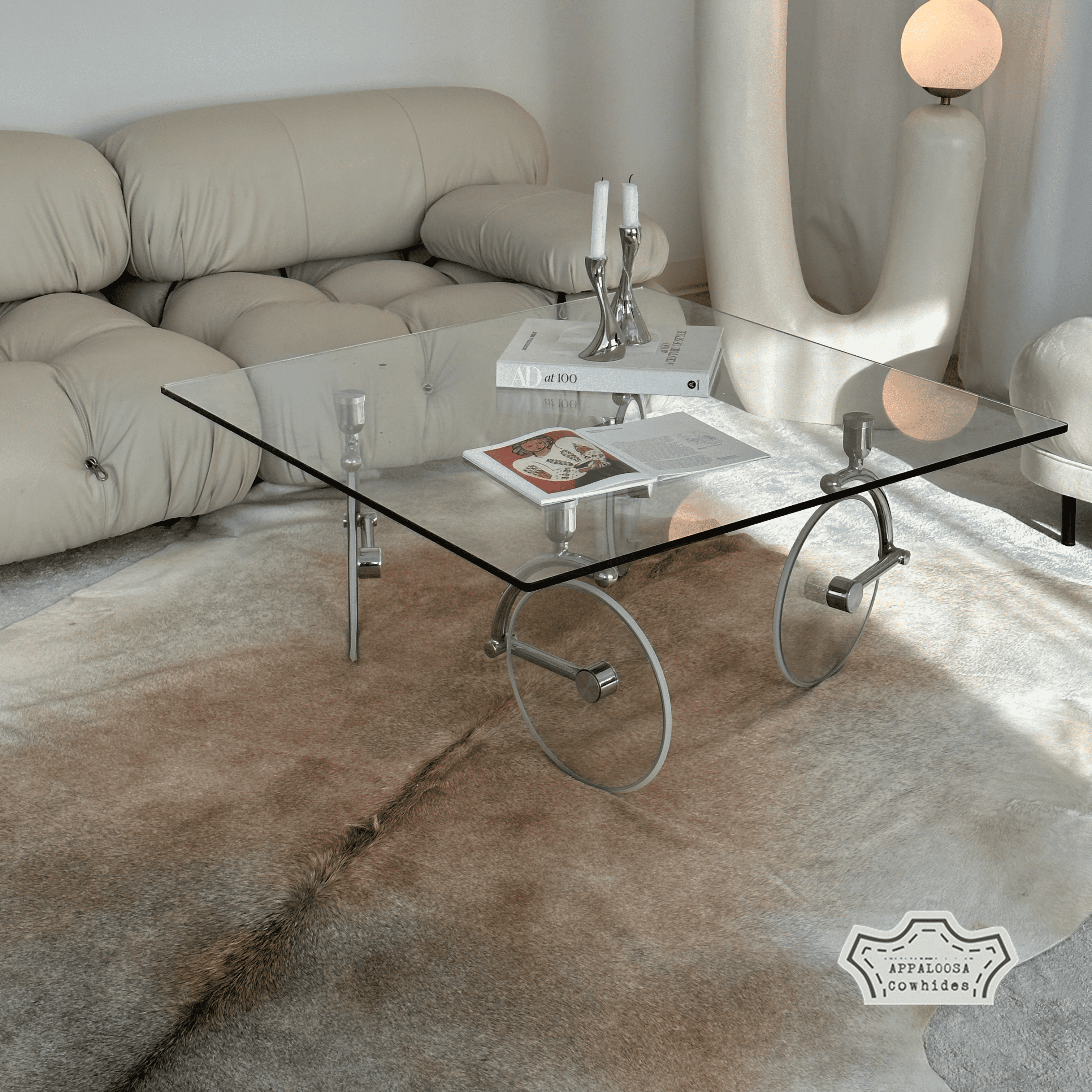 Champagne Cowhide Rug, 6x8 ft, Genuine Leather, Natural Cowhide for ...