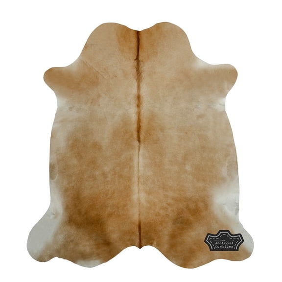 100% Genuine Leather Cowhide Rug in Champagne | Large 6' x 7'| Best Price Guaranteed