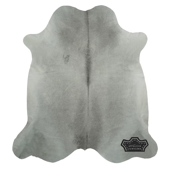 Grey Genuine Leather Cowhide Hide Rugs, Large 6' x 7'
