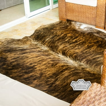 100% Genuine Leather Cowhide Rug in Medium Brindle| Medium 5' x 7'| Best Price Guaranteed.