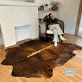 thumbnail image 1 of Medium Brindle Cowhide Rug, 5x7 ft, Genuine Leather, Natural Cowhide for Modern & Rustic Decor, 1 of 8