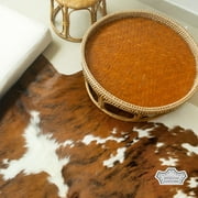 100% Genuine Leather  Cowhide Rug in Medium Tricolor | Medium 5' x 7'| Best Price Guaranteed