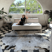 Multicolor Speckled Cowhide Rug, 6x8 ft, Genuine Leather, Natural Cowhide for Modern & Rustic Decor
