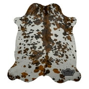 100% Genuine Leather Cowhide Rug in Original Tricolor | Large 6' x 7'| Best Price Guaranteed.