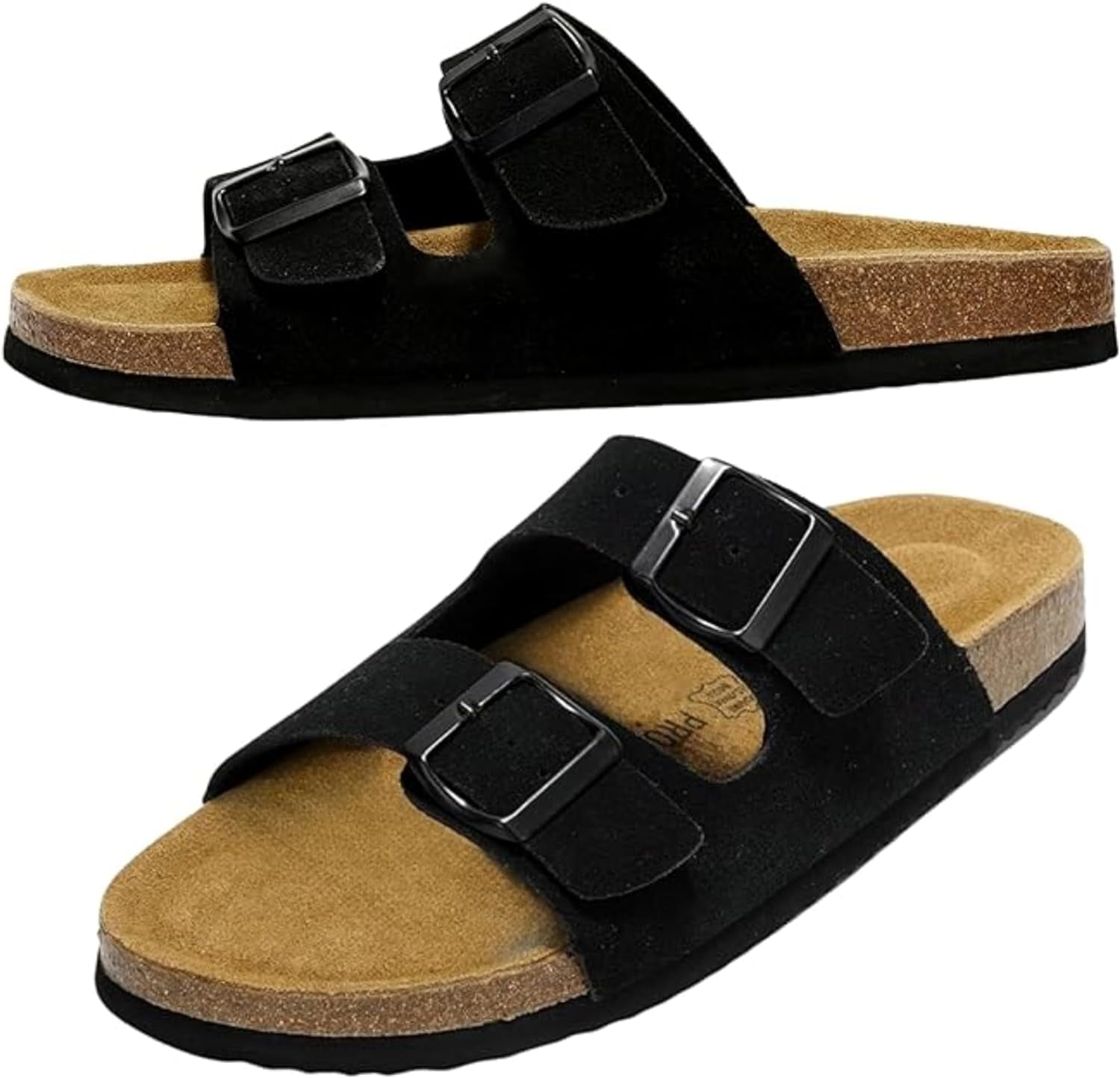 100 Genuine Leather Mens Sandals with Memory Foam Men Footwear Slides for Men with Cork Footbed Flip Flops for Men with Straps Non Slip Sandals Men Arizona Walmart