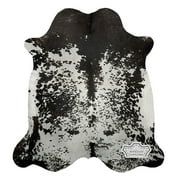 100% Genuine Leather Real Cowhide Rug in Black Speckled | Large 6' x 7'| Best Price Guaranteed