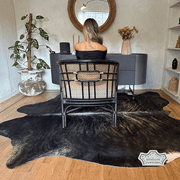 Medium 5x7 ft Dark Brindle Cowhide Rug   100% Genuine Leather, Real Hair on Hide   Natural Cowhide for Modern & Rustic D cor