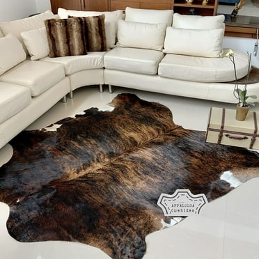 100% Genuine Leather  Real Cowhide Rug in Dark Brindle | Medium 5' x 7'| Best Price Guaranteed
