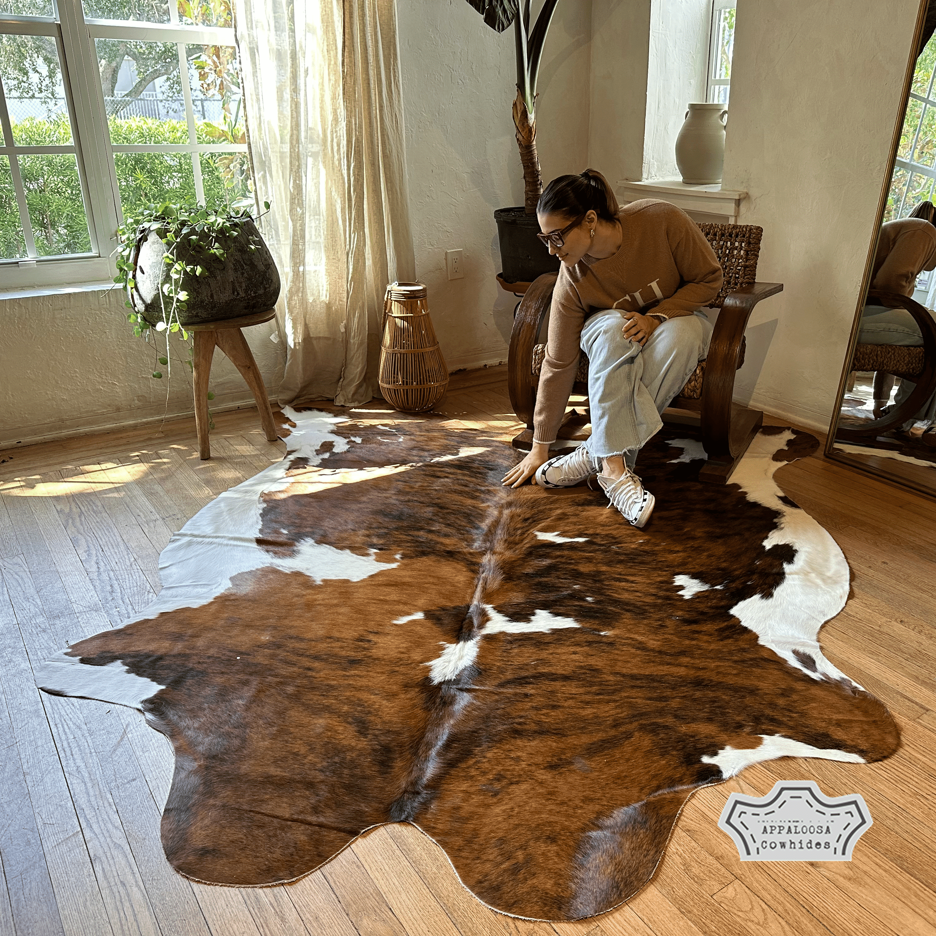Appaloosa Cowhides, Medium Tricolor Cowhide Rug, 6x8 ft, Genuine ...