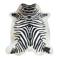 thumbnail image 1 of Creamy Zebra Print Cowhide Rug, 6x7 ft, Genuine Leather, Natural Cowhide for Modern & Rustic Decor, 1 of 6
