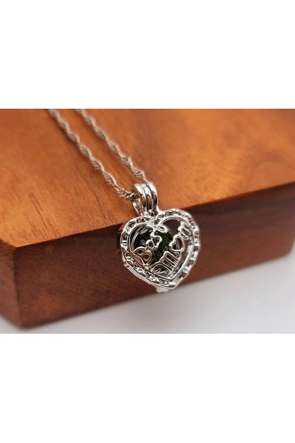 100% Genuine Natural Moldavite Dove Locker Necklace Best Mom