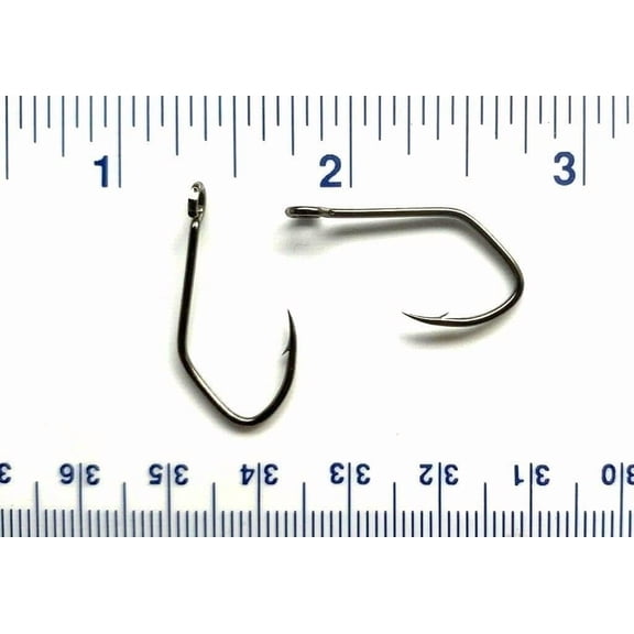 100 Gerry's Tackle 2X Strength 150010 Sickle Open Eye Siwash Fish Hooks Size 4